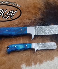 Black Smith Damascus Steel Fixed Blades Bull Cutters Knives Set...