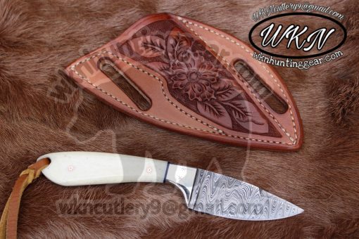 Cowboy Knife and Sheath Set - Damascus Steel