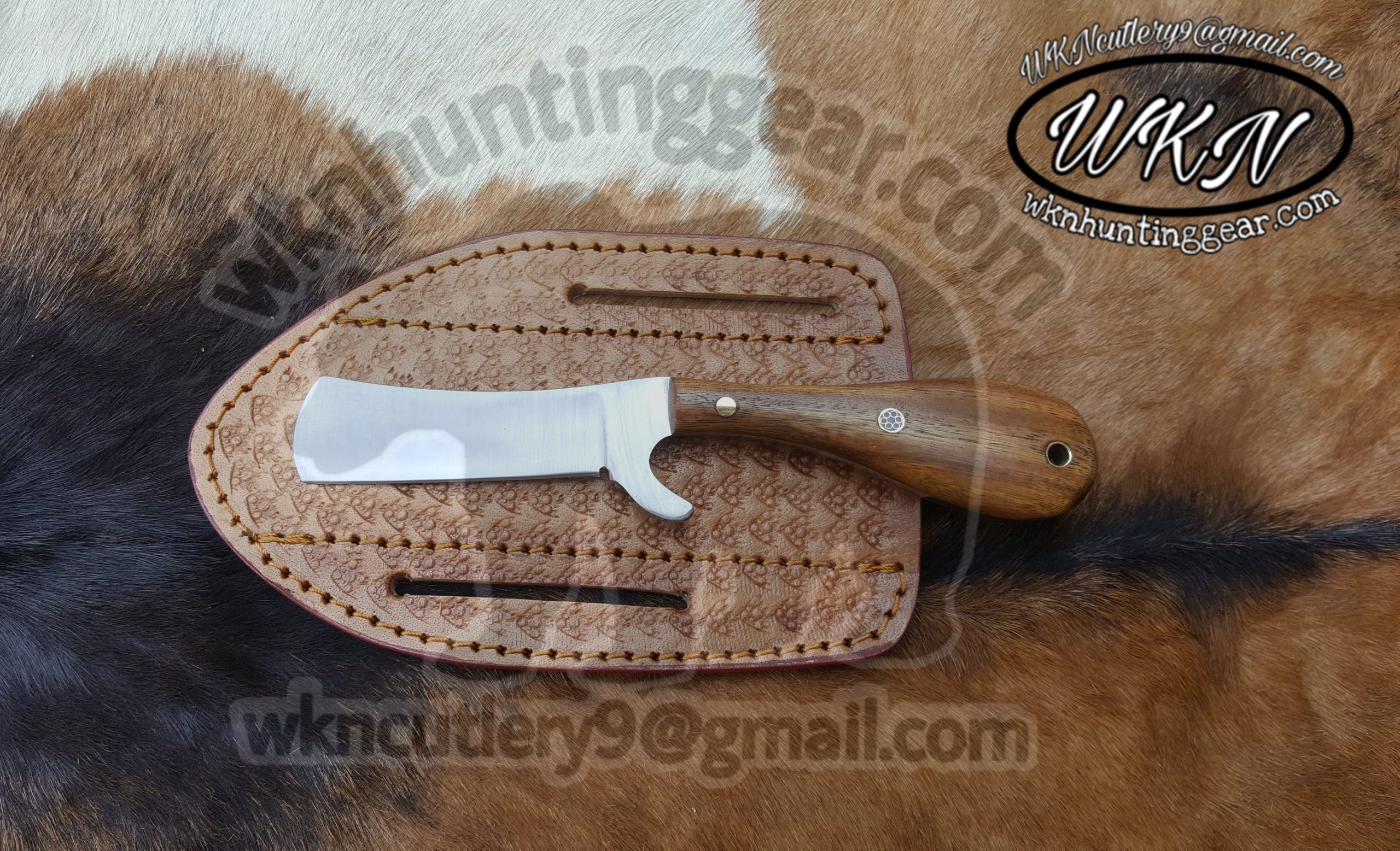 Damascus bull cutter knife for sale - WKN Hunting Gears