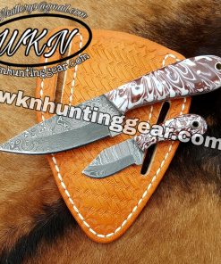 Damascus skinning knives set