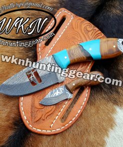 Custom Made Damascus Steel cowboy knives set...