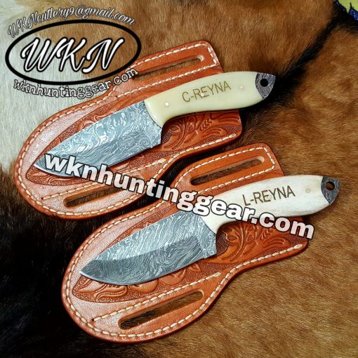 Christmas Offer Two For One Money... Custom Made Damascus Steel Cowboy and Skinner knives set...