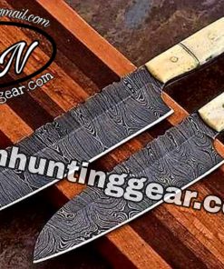 Custom Made Damascus Steel kitchen knives set...