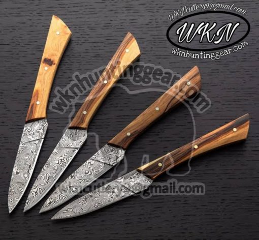 Custom Made Damascus Steel Steak knives set...