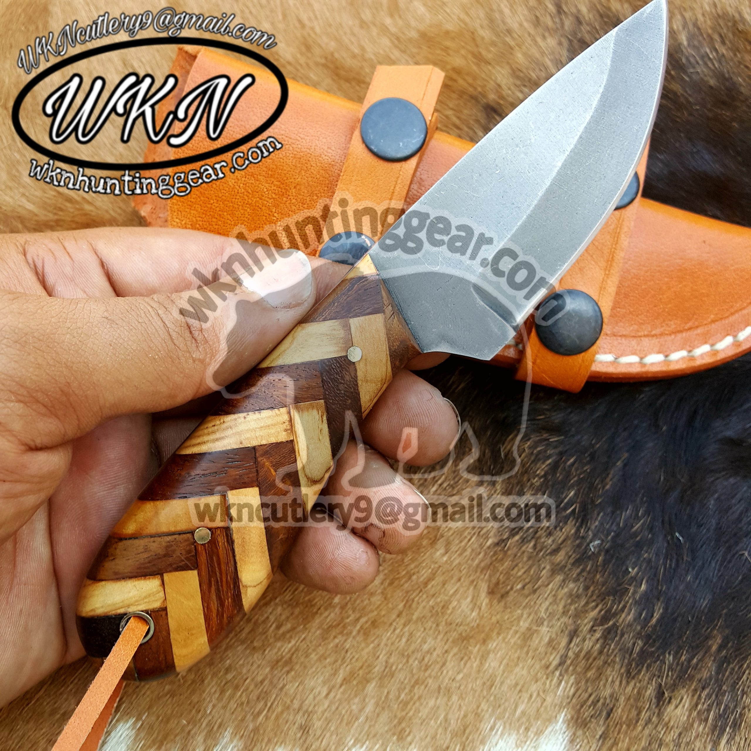 Custom Made 1095 Steel Cowboy and Skinner knives set - WKN
