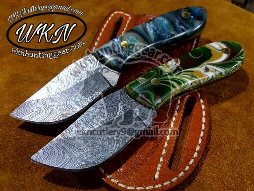 Custom Made Damascus Steel Skinner knives set...