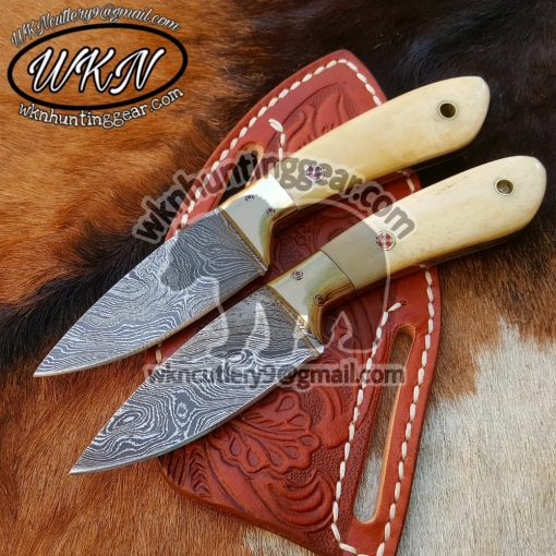 Custom Made Damascus Steel Cowboy and Skinner knives set...