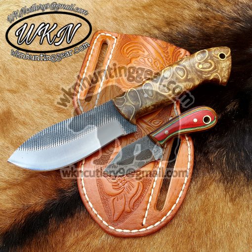 Custom Made File Steel Cowboy and Skinner knives set...