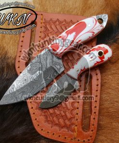 Custom Made Damascus Steel Cowboy and Skinner knives set...