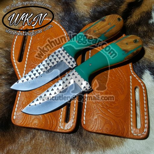 Custom Made Horse Rasp Steel Fixed Blades Cowboy knives set...