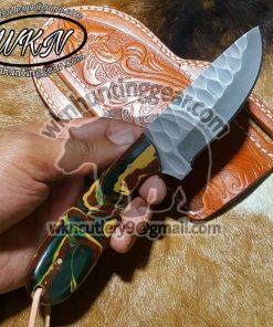 Custom Made Damascus Steel three Crosses Cowboy knives set - WKN Hunting  Gears