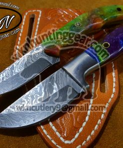 Custom Made Horse Rasp Stainless Steel Fixed Blades Western Cowboy and Skinner knives set. With Custom Initial On The Blade and Sheath Just Write Your Initial In The Note.