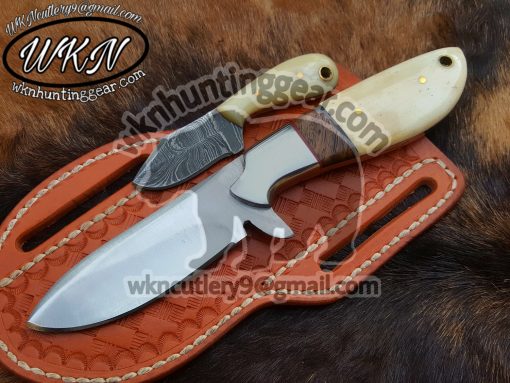 Custom Made J2 Stainless Steel Fixed Blades Cowboy and Skinner knives set...