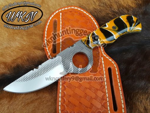 Custom Made Horse Rasp Steel Fixed Blade Cowboy Skinner knife...