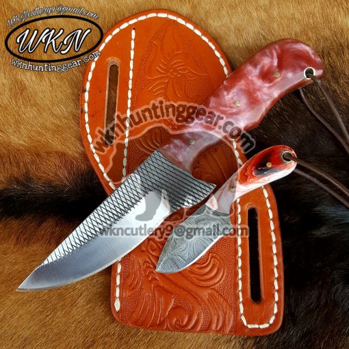 Custom Made Horse Rasp Steel Fixed Blades Cowboy and Skinner knives set...