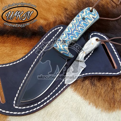 Custom Made Stainless Steel With Powder Coated Fixed Blades Cowboy and Skinner knives set....