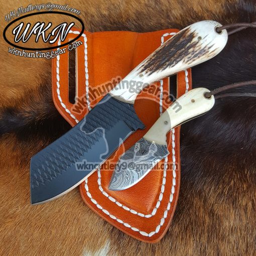 Custom Made Horse Rasp Steel With Powder Coated Steel Fixed Blades Bull Cutter and Skinner knives set...