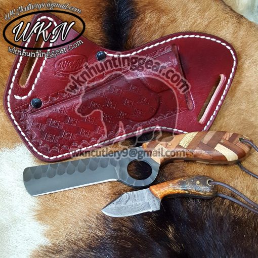 Custom Made 1095 High Carbon Steel Fixed Blades Pistol Cutter and Skinner knives set....