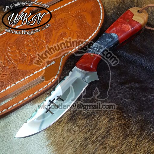 Custom Made J2 Steel Fixed Blade Three Cross Cowboy and Skinner knife...