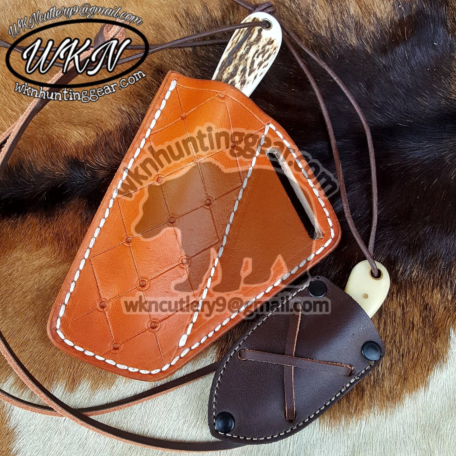 Custom Made Horse Rasp Steel Fixed Blades Cowboy and Skinner knives set  - WKN Hunting Gears