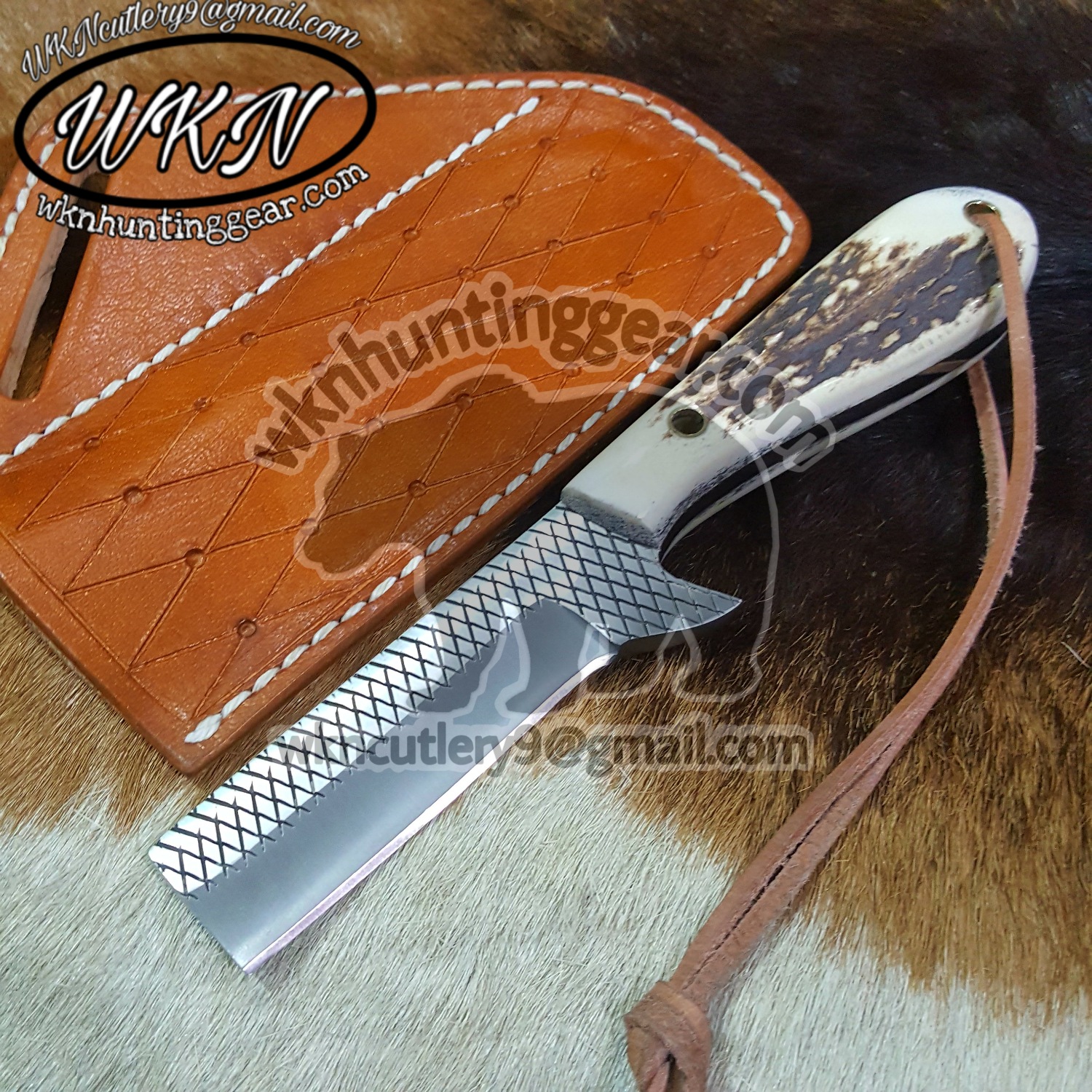 Custom Made Damascus Steel three Crosses Cowboy knives set - WKN Hunting  Gears