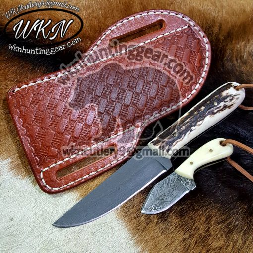 Custom Made 1095 Steel High Carbon Fixed Blades Cowboy and Skinner knives set...