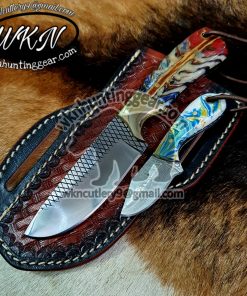 Custom Made High Carbon 1095 Steel Fixed Blades Cowboy and Skinner knives set...