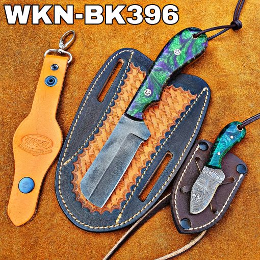 Custom Made 1095 High Carbon Steel Fixed Blade Western Bull Cutter and Skinner knives Set With Custom Initial On The Blade And Sheath Just Write Your Initial In The Note....