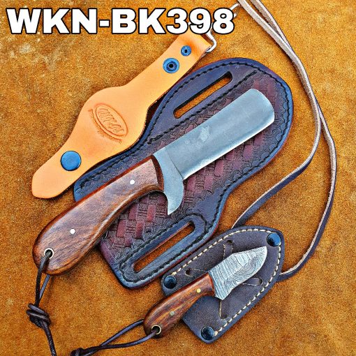 Custom Made 1095 High Carbon Steel Fixed Blades Western Cowboy Bull Cutter and Skinner knives Set...