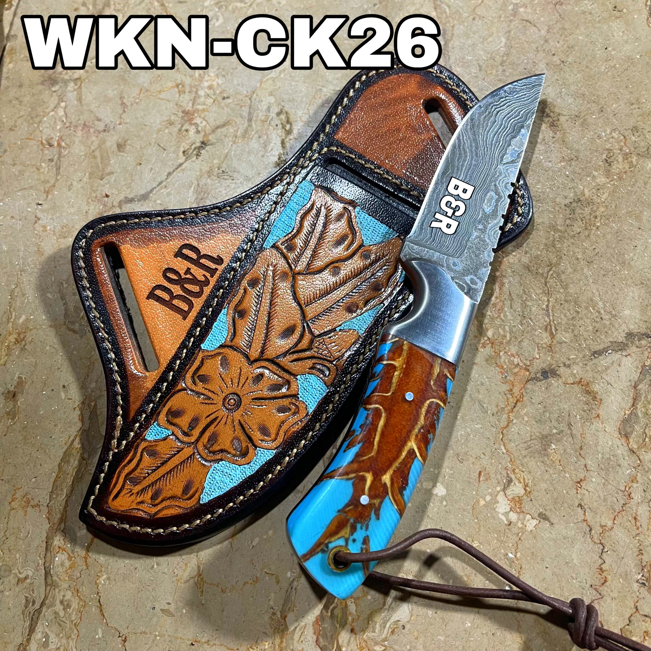 2062CC30-4218-4247-890D-AE137B210E88-scaled Handmade Cowboy knife Damascus Steel Fixed Blades Western Cowboy and Skinner knife With Custom Initial On The Blade and Sheath Just Write Your Initial In The Note… - Image 1