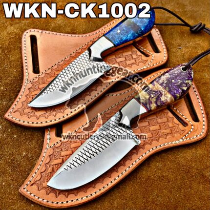 CHRISTMAS BOGO OFFER Custom Handmade Rasp Steel Fixed Blades Western Cowboy and Skinner knives Set With Custom Initial On The Blades and Sheaths Just Write Your Initial In The Note...