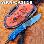 Handmade Cowboy knife Horse Rasp Steel Fixed Blades Western Cowboy and Skinner knife With Hand Carved Leather Sheath… - Image 2