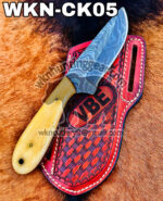 handmade damascus steel cowboy knife. - Image 2