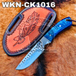 Handmade Cowboy knife Horse Rasp Steel Fixed Blades Western Cowboy and Skinner knife With Hand Carved Leather Sheath…