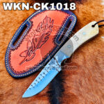 Handmade Cowboy knife Horse Rasp Steel Fixed Blades Western Cowboy and Skinner knife With Hand Carved Leather Sheath…