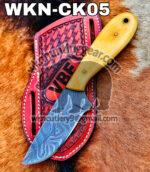 handmade damascus steel cowboy knife.