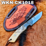 Handmade Cowboy knife Horse Rasp Steel Fixed Blades Western Cowboy and Skinner knife With Hand Carved Leather Sheath… - Image 2