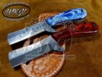 Custom Made Damascus Steel Bull Cutters knives set...