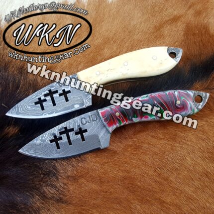 Damascus Steel three cross Skinner knives set...