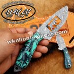 Damascus Steel Dog Cut Out Skinner knives set.. - Image 2