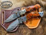 Custom Made Damascus Steel Folding knives set...