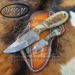 handmade damascus steel cowboy knives set.