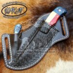 handmade damascus steel cowboy knives. - Image 4