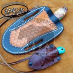 Custom Made Damascus Steel Bull Cutter Knives set... - Image 2