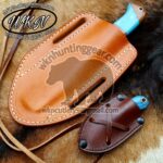 Custom Made Damascus Steel Pistol Cutter and Skinner knives set... - Image 4
