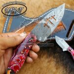 handmade damascus steel cowboy knives set. - Image 2