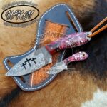 handmade damascus steel cowboy knives set.
