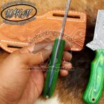 Custom Made Damascus Steel Bull Cutter knives set... - Image 3