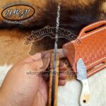 Custom Made Damascus Steel Fixed Blades Hawksbill Lineman and Skinner knives set... - Image 3