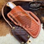 Custom Made Damascus Steel Fixed Blades Hawksbill Lineman and Skinner knives set... - Image 4